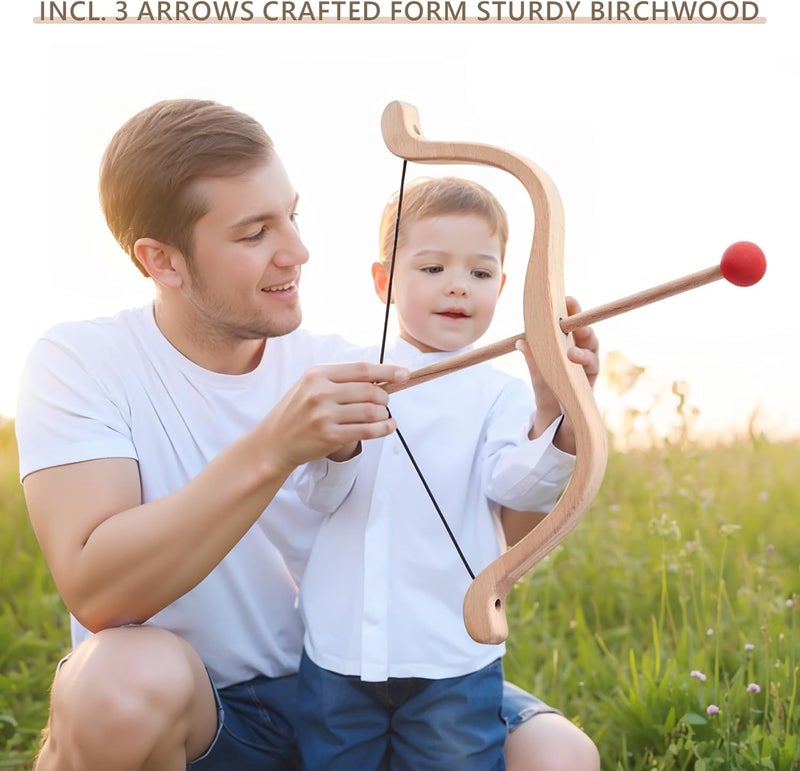 let's make Kids Bow and Arrow Wooden Archery Toy Set for Kids Ages 3+ Bow and Arrow Set Includes 3 Arrows 3 Targets Quiver Indoor and Outdoor Toys for Children Boys Girls - Image 5